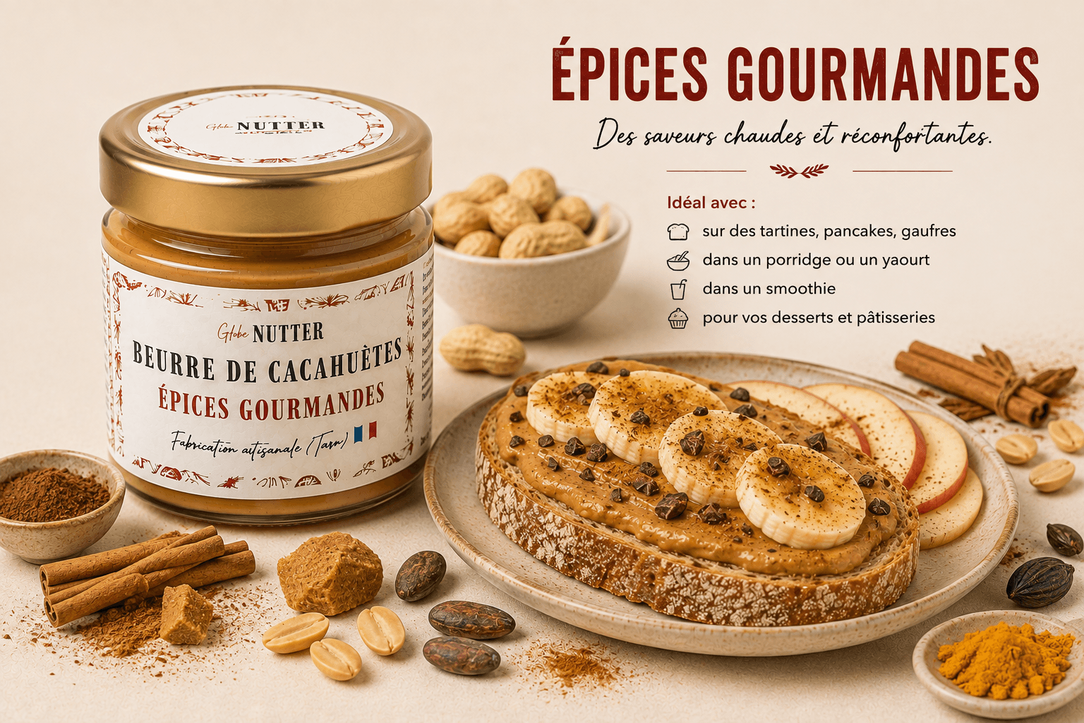 Beurre de cacahuètes aux épices gourmandes - Miniature 2
