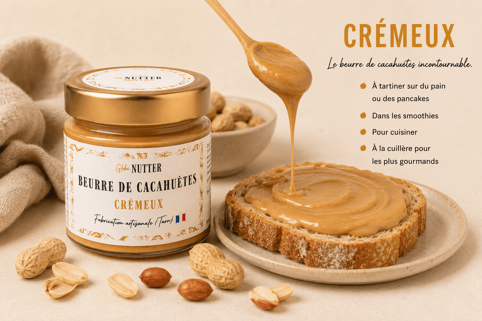Beurre de cacahuètes crémeux - Miniature 2