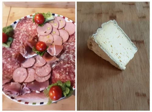 Plateau apéro charcuterie porc fermier + Tomme fermière au lait cru - Photo 1 sur 1