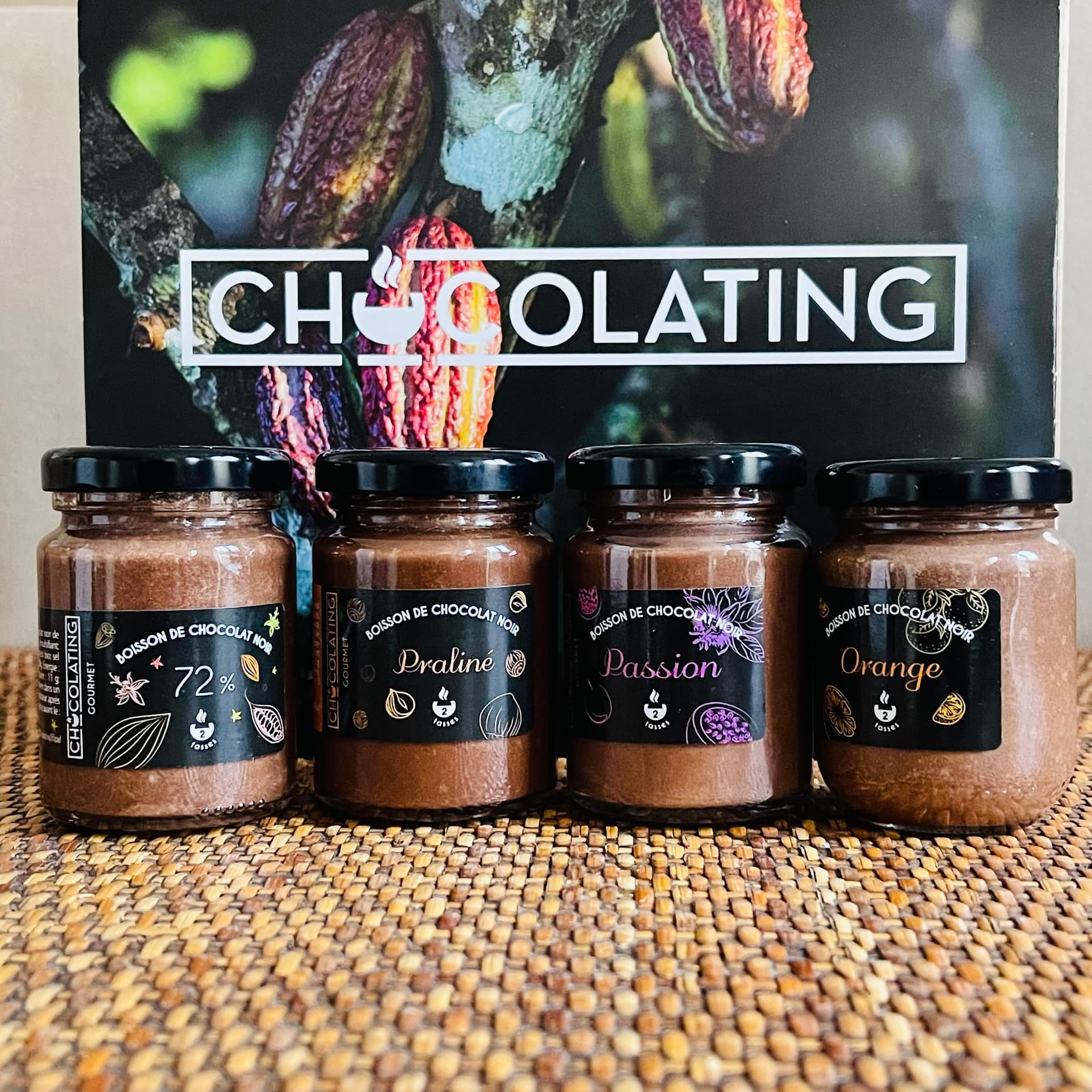 Coffret Chocolating Gourmet : Nature - Praliné - Orange - Passion