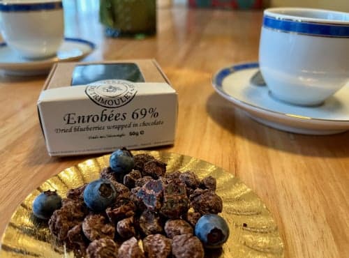 Myrtilles séchées enrobées au Chocolat Noir 69%