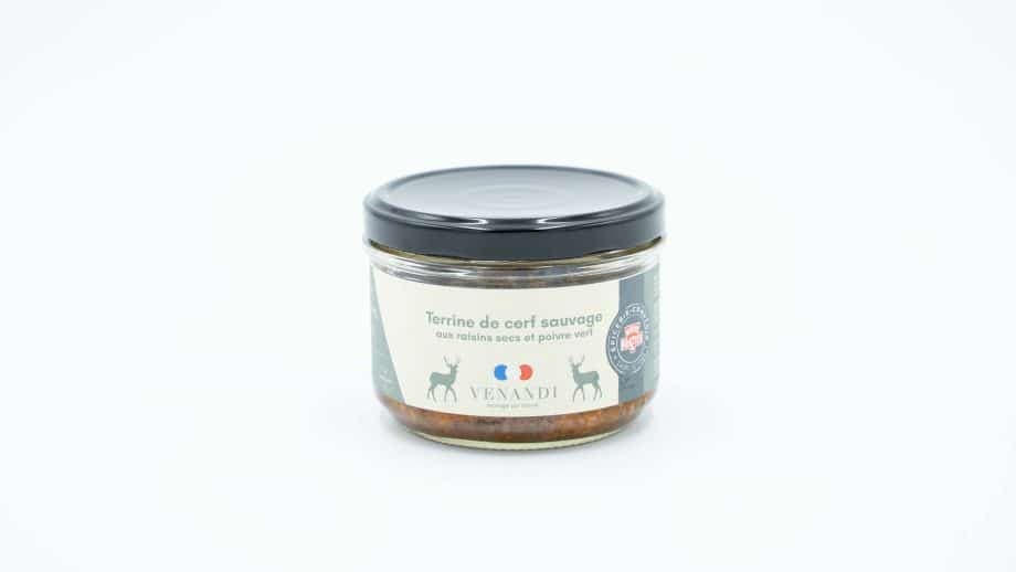 Terrine de cerf sauvage 100% français aux raisins secs et poivre vert - Photo 1 sur 2