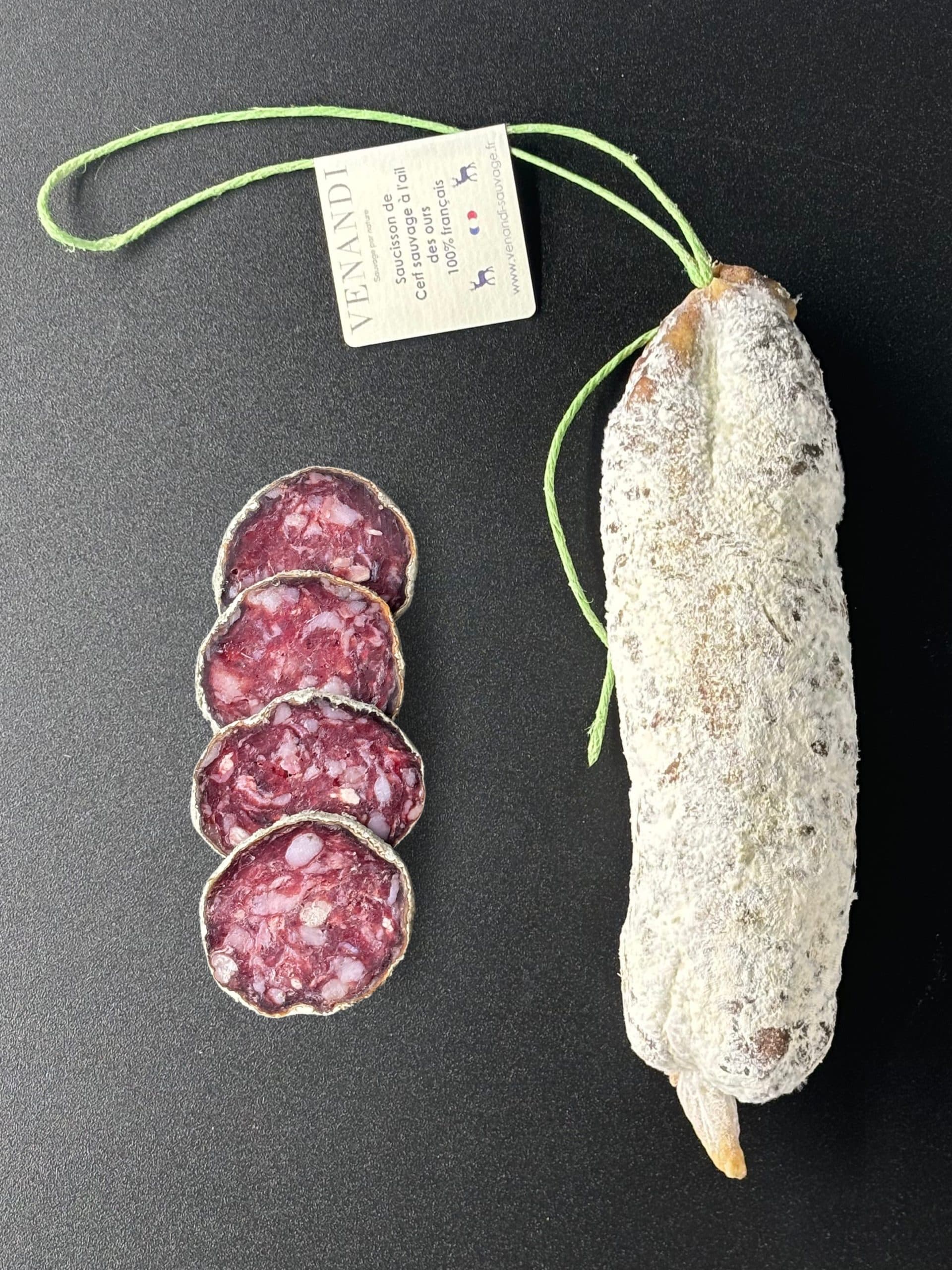 Saucisson de Cerf sauvage à l’Ail des ours 100% français - Photo 1 sur 1