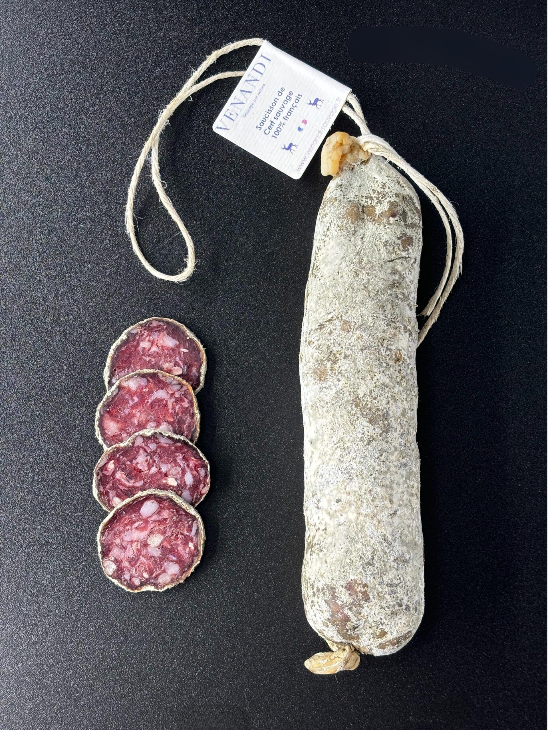 Saucisson de Cerf sauvage 100% français - Photo 1 sur 3