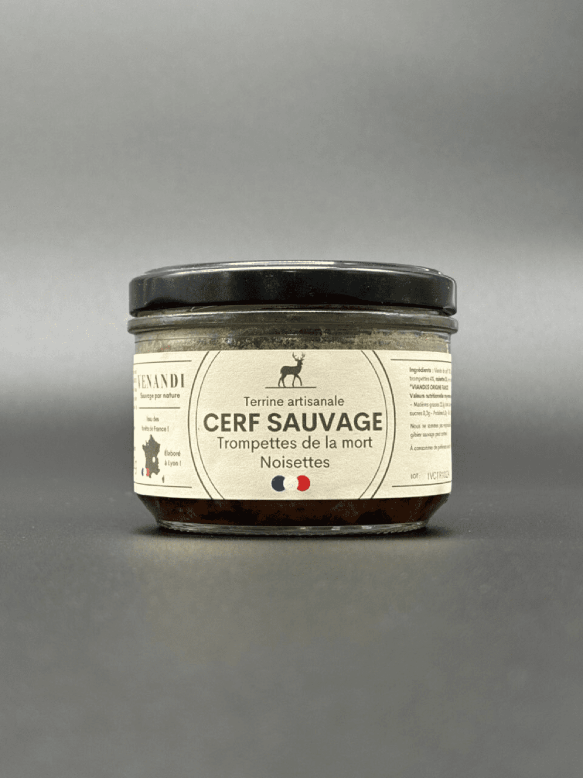 Terrine – Cerf Sauvage 100% Français / Trompettes de la mort et Noisettes - Photo 1 sur 2