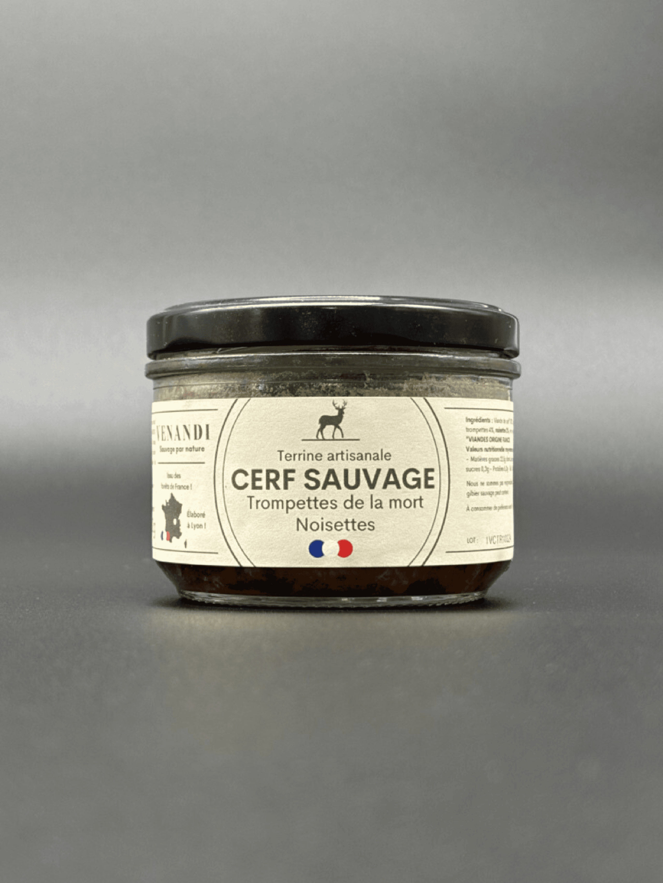Terrine – Cerf Sauvage 100% Français / Trompettes de la mort et Noisettes
