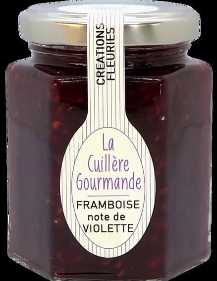 Confiture de FRAMBOISE à l'arôme naturel de Violette - Photo 1 sur 1