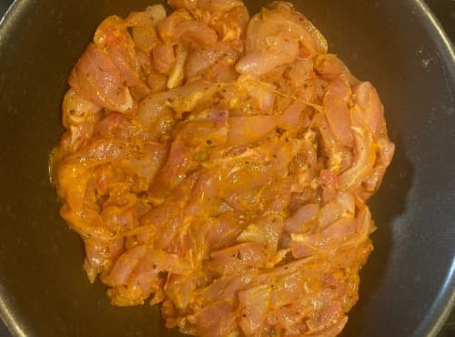 Emincé de lapin mariné à l'indienne