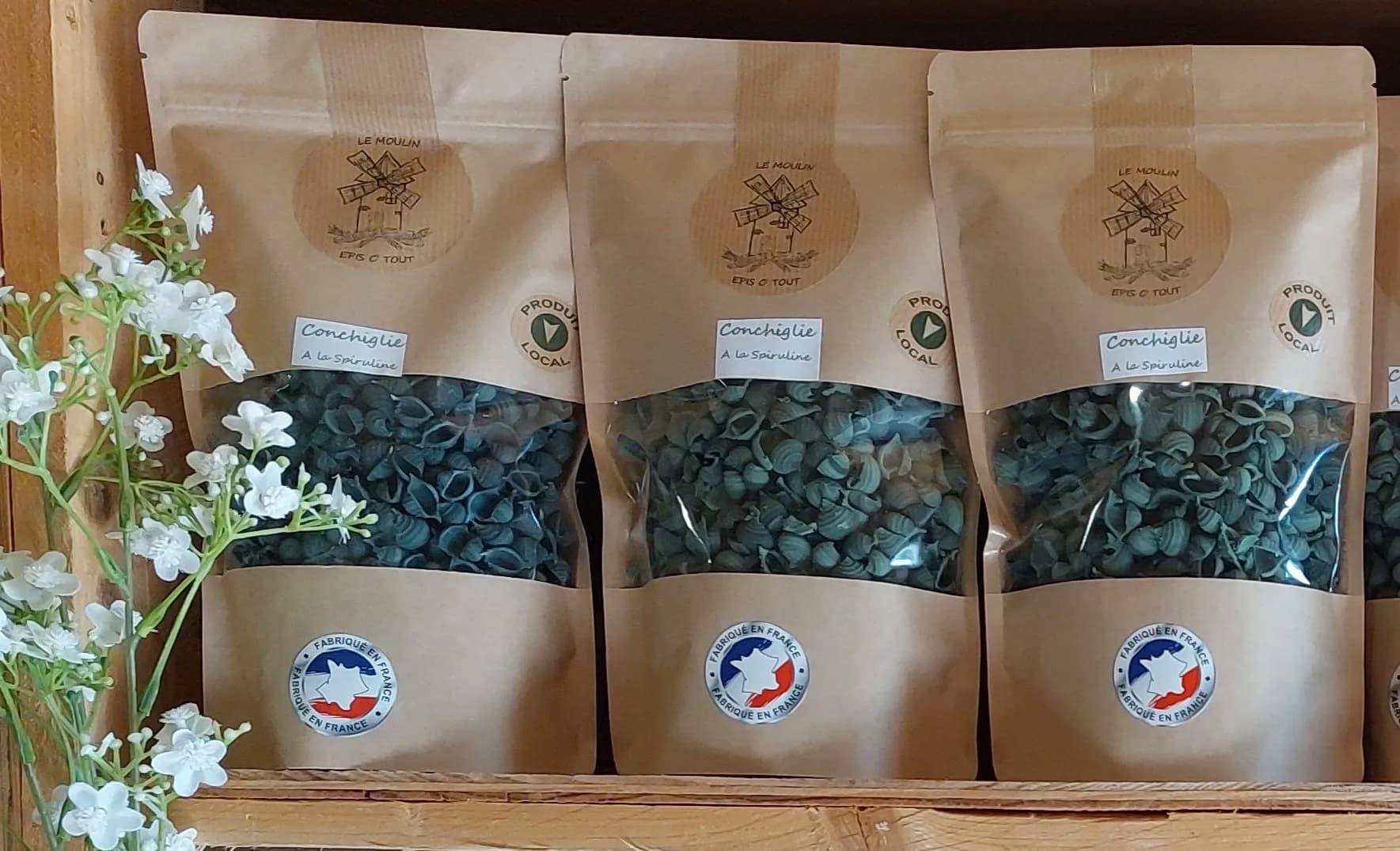 Pâtes Conchiglie à la Spiruline