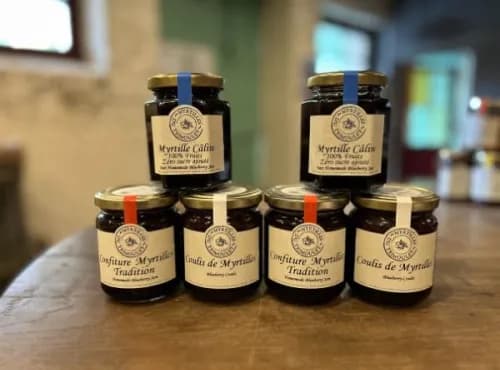 Fan de Myrtilles: 2 confitures Myrtilles Tradition + 2 Confitures Calines + 2 Coulis