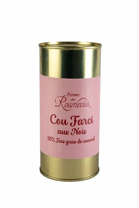 Cou farci aux noix, 30 % de foie gras