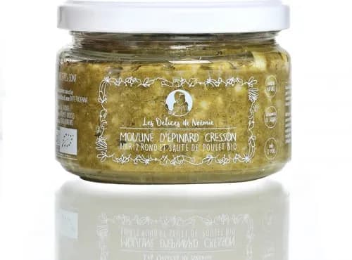 Lot de 6 Petits Pots Bio dès 12 Mois – Épinard Cresson au Riz Rond & Sauté de Poulet