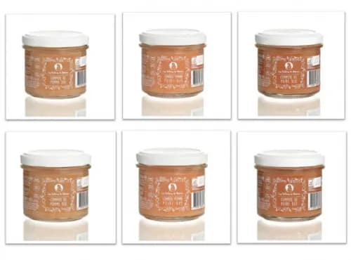 Lot de 6 Compotes Bio dès 4 Mois – 2x Pomme, 2x Poire & 2x Pomme-Poire