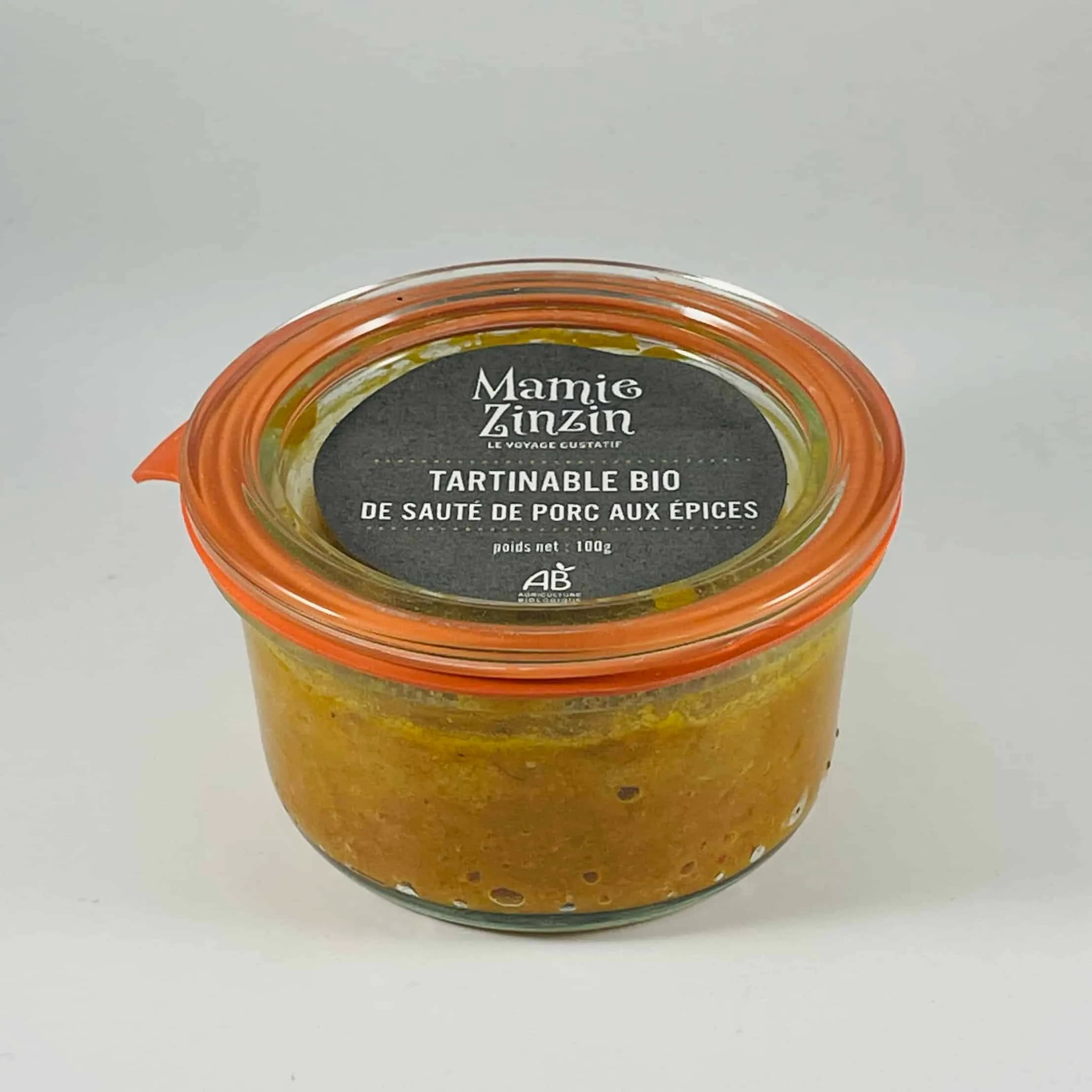 tartinable bio de sauté de porc aux épices
