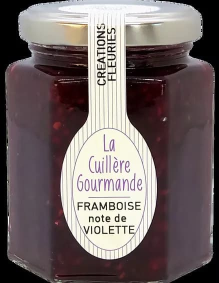 Confiture de FRAMBOISE  à l'arôme naturel de Violette