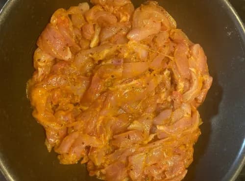 Emincé de lapin mariné à l'indienne