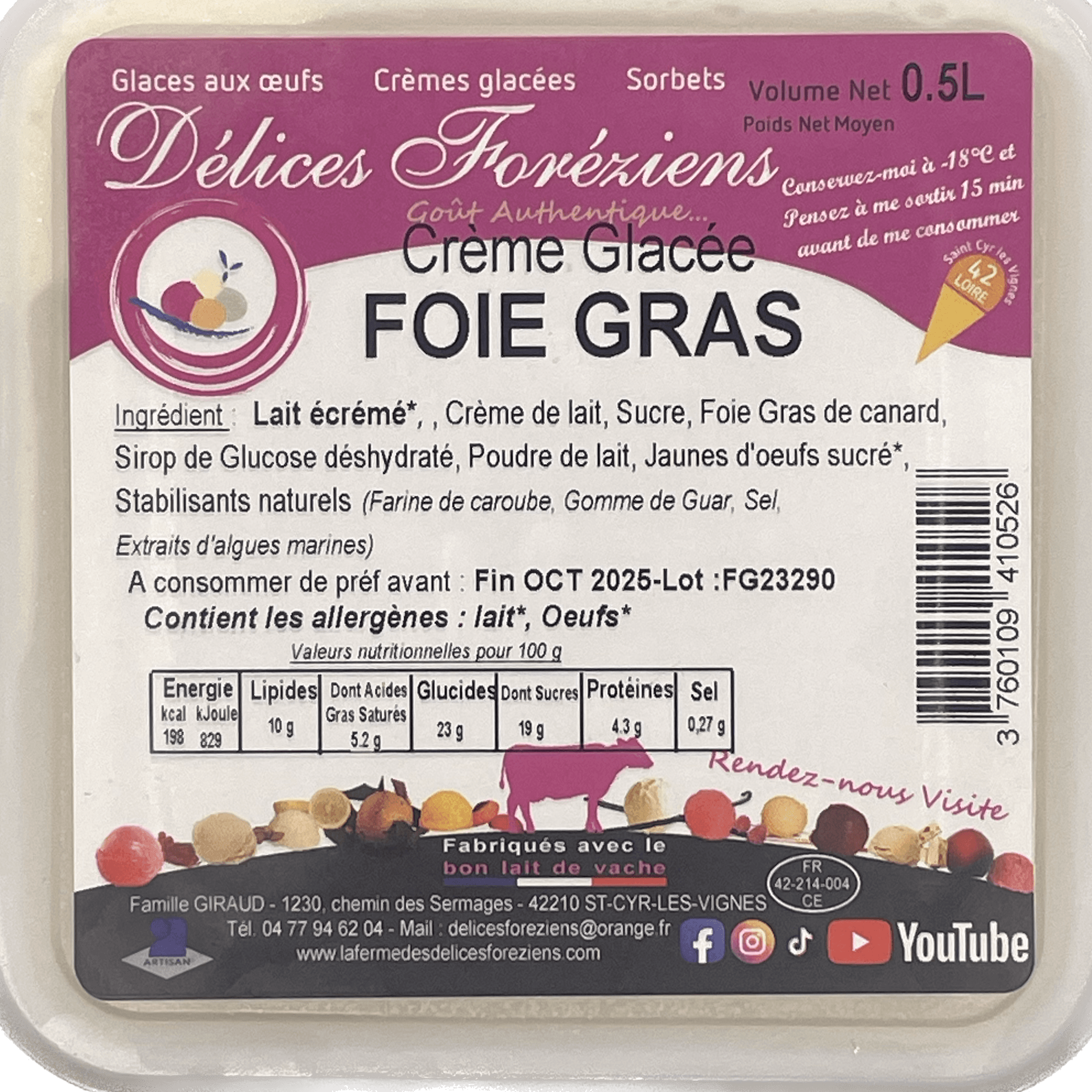 Crème Glacée Foie Gras 2.5L - Image 1