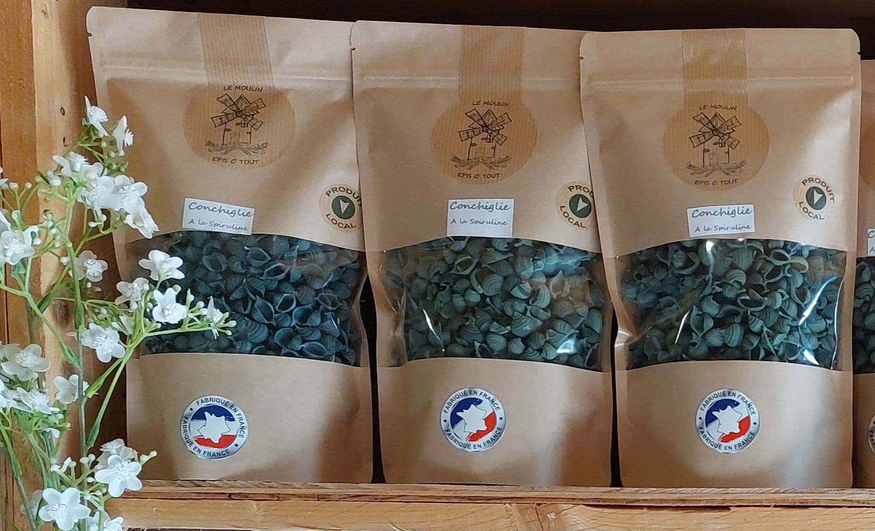 Pâtes Conchiglie à la Spiruline