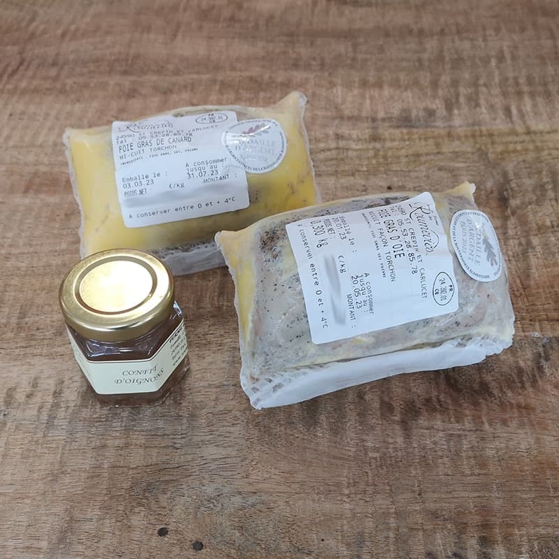 Duo de Foie gras mi cuit Oie 300g et Canard 300g