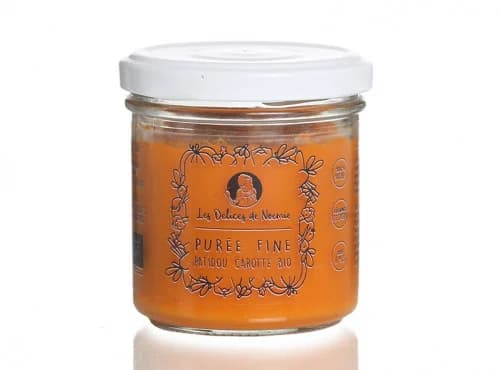 Lot de 3 Petits Pots Bio dès 6 Mois – Purée Fine de Patidou & Carotte