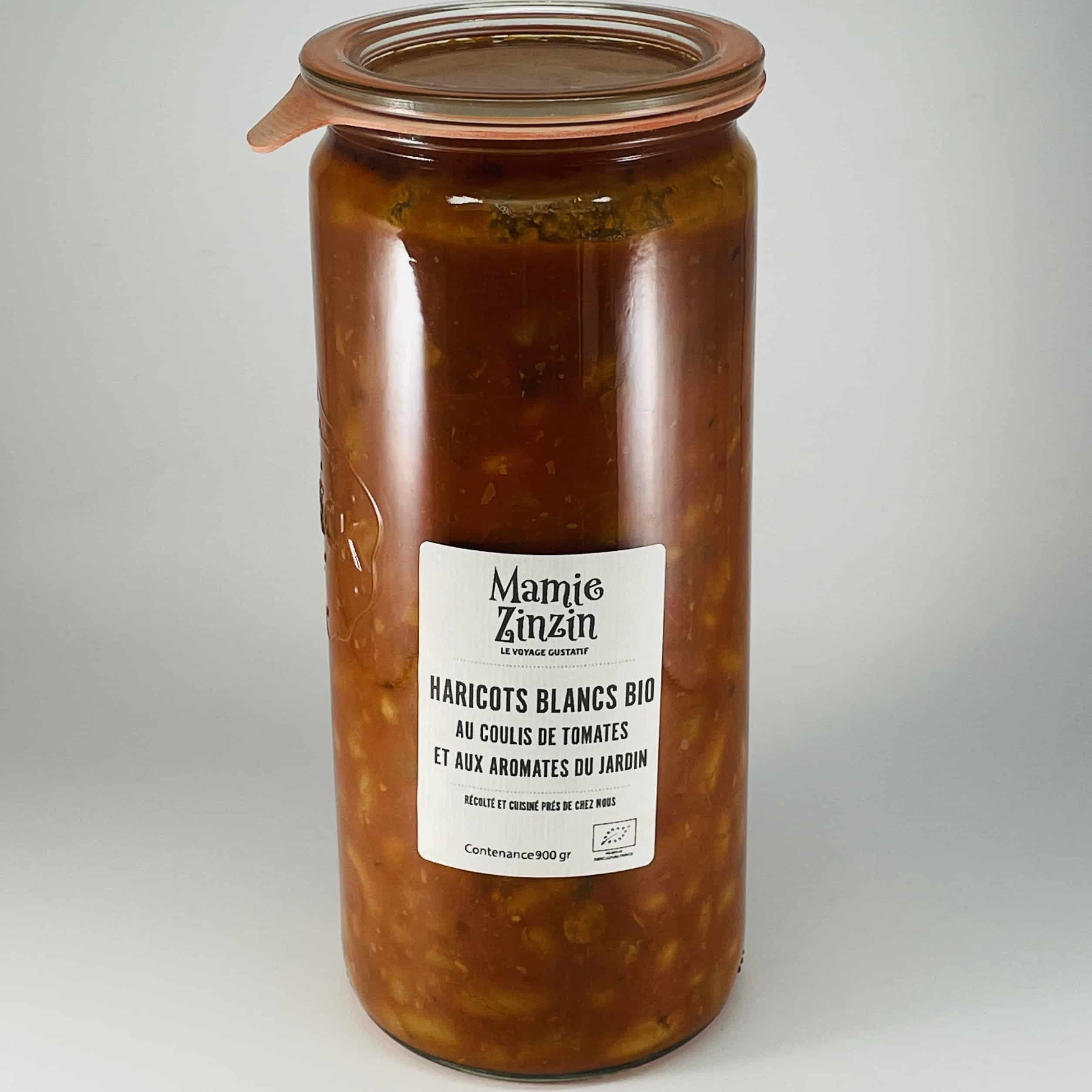 haricots blancs bio au coulis de tomates et aux aromates du jardin