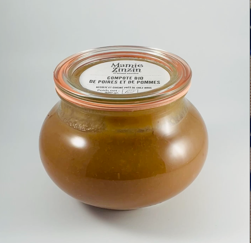 compote bio de poires et de pommes