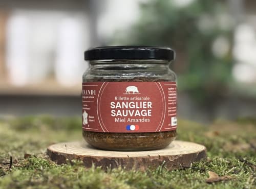Rillette de sanglier sauvage 100% français au miel et aux amandes