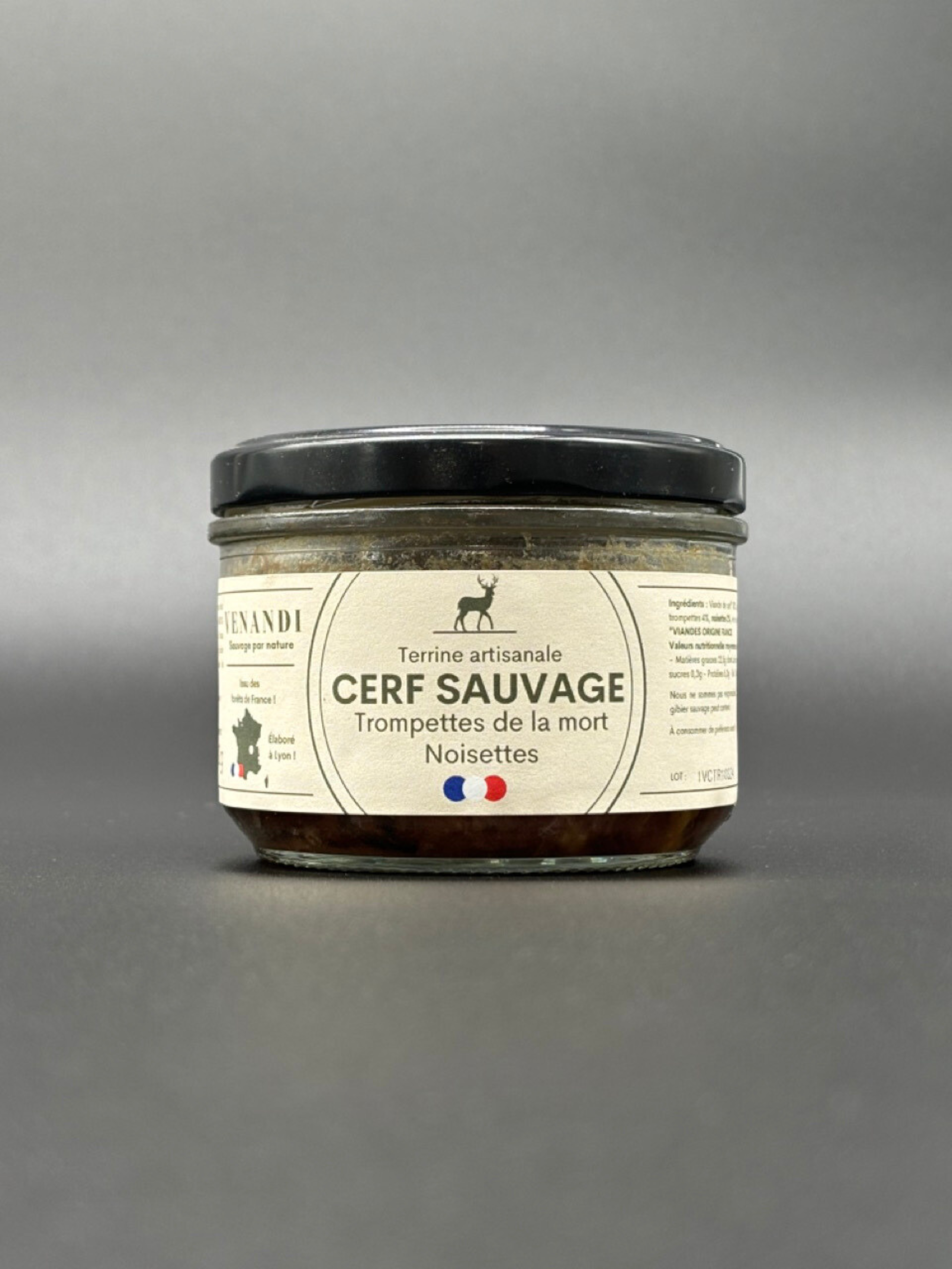 Terrine – Cerf Sauvage 100% Français / Trompettes de la mort et Noisettes