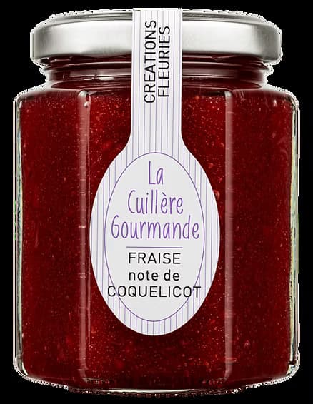 Confiture de FRAISE du Gard  saveur Coquelicot