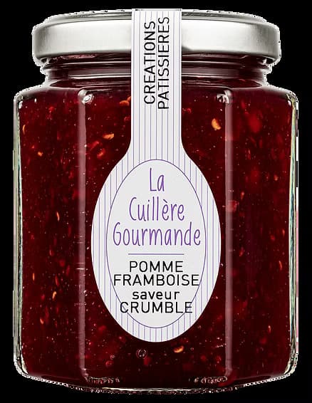 Confiture POMME et FRAMBOISE à la  saveur du Crumble