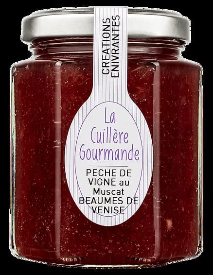 Confiture de   PÊCHE de VIGNE  au Muscat Beaumes de Venise