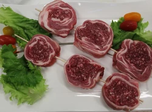 Brochettes de Poitrine d'Agneau farcies